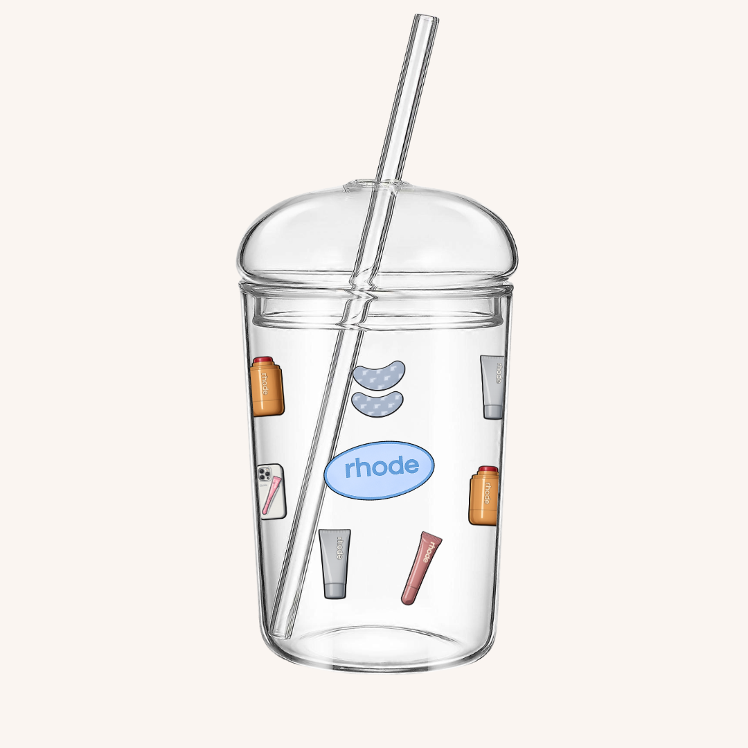 Logo Glazed Glass Straw Cup