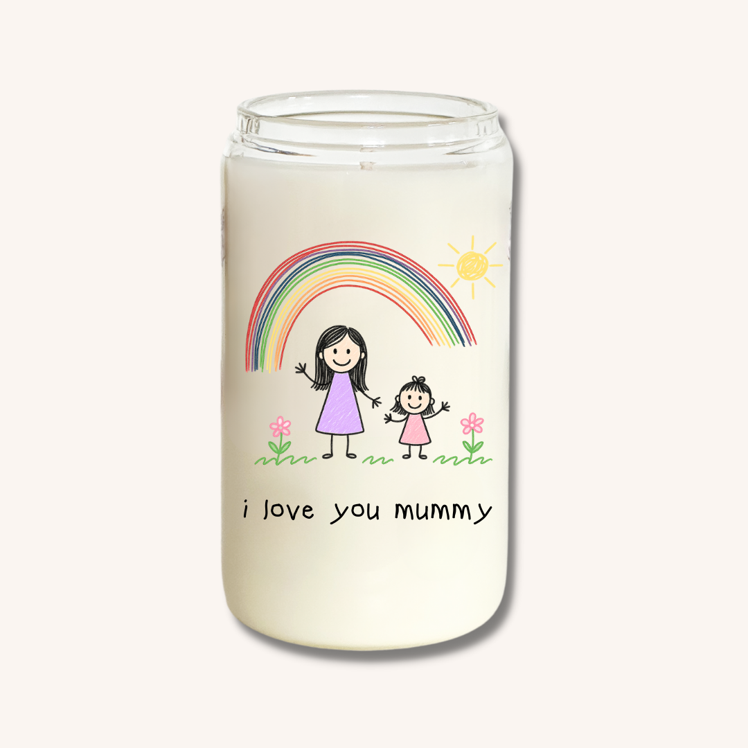 Hand-drawn Glass Candle