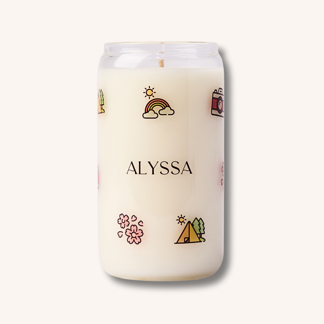 Personalised Glass Candle - Colour