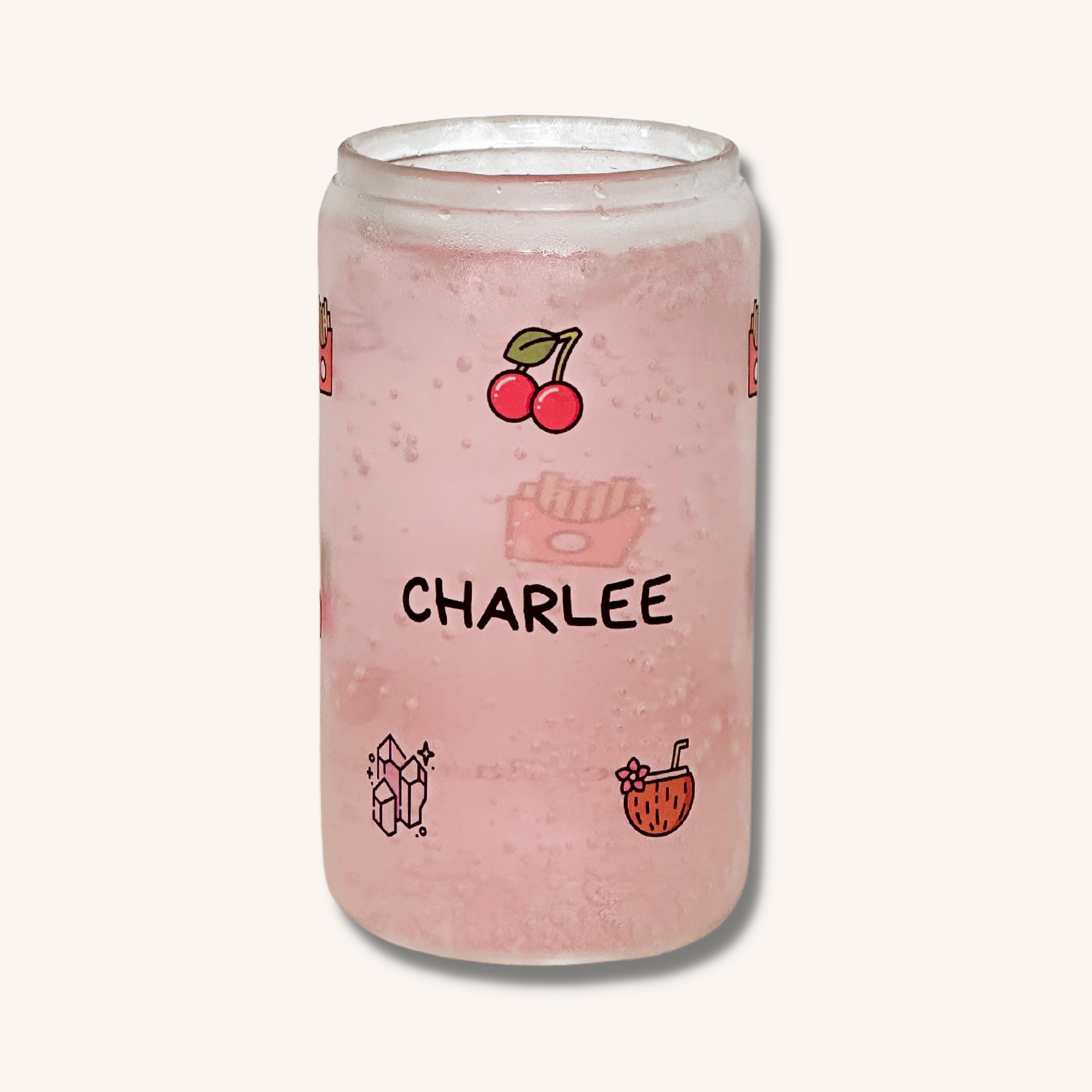 Personalised Glass Cup - Colour